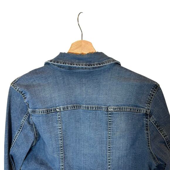 Vintage Roebuck & Co Women's Stretch Denim Trucker Jacket Western Size Medium - Picture 8 of 8